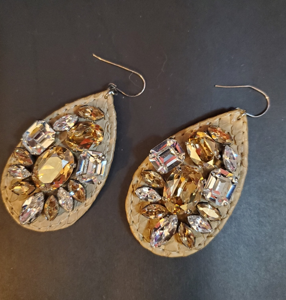 Ted Rossi Python and Crystal Statement Earrings